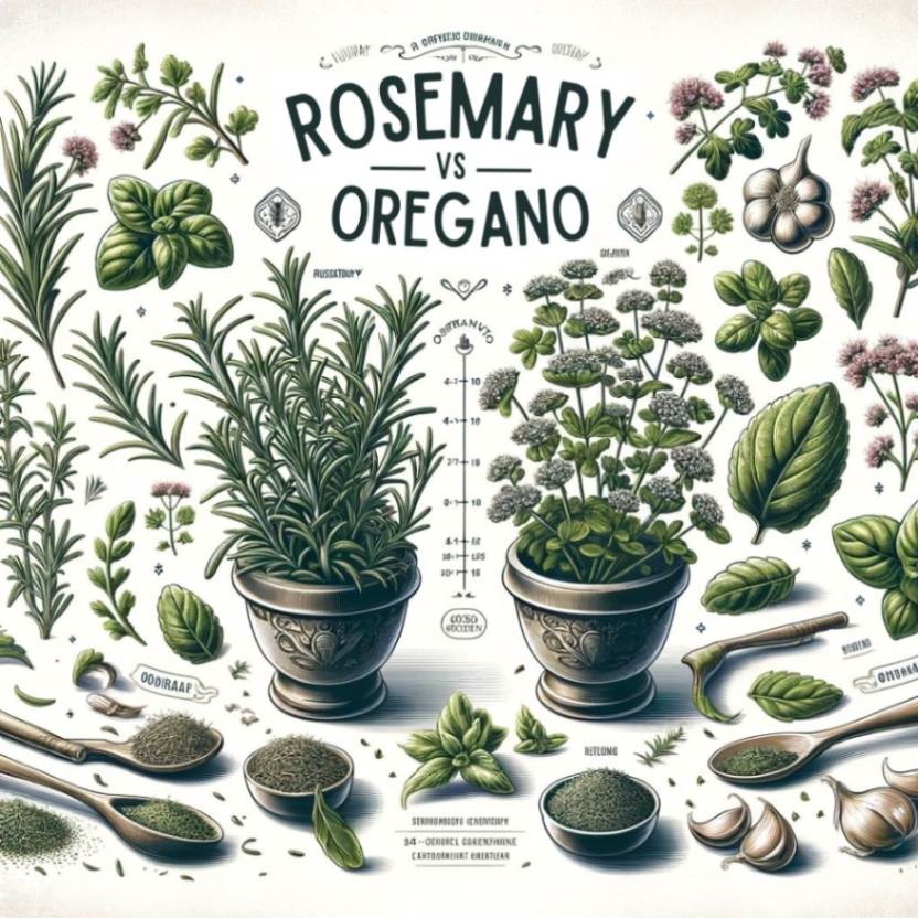 Rosemary vs Oregano illustration